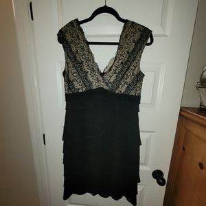 Black lace top dress
